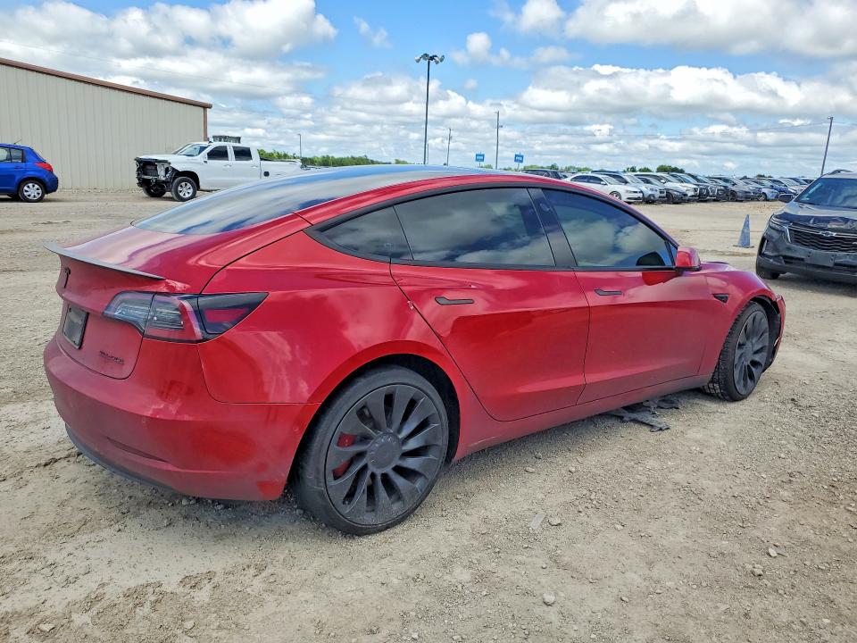 2022 Tesla VIN 5YJ3E1EC1NF343674 COPART salvage auction — FRONT END, Tx - Salvage Vehicle Title, sold $7,600 on 2026-07-22 (photo 3)