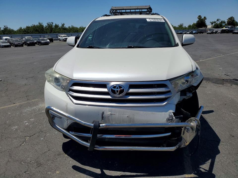 2013 Toyota Highlander VIN 5TDZK3EH9DS102109 COPART salvage auction — FRONT END, Ca - Salvage Certificate, sold $5,700 on 2026-07-16 (photo 5)