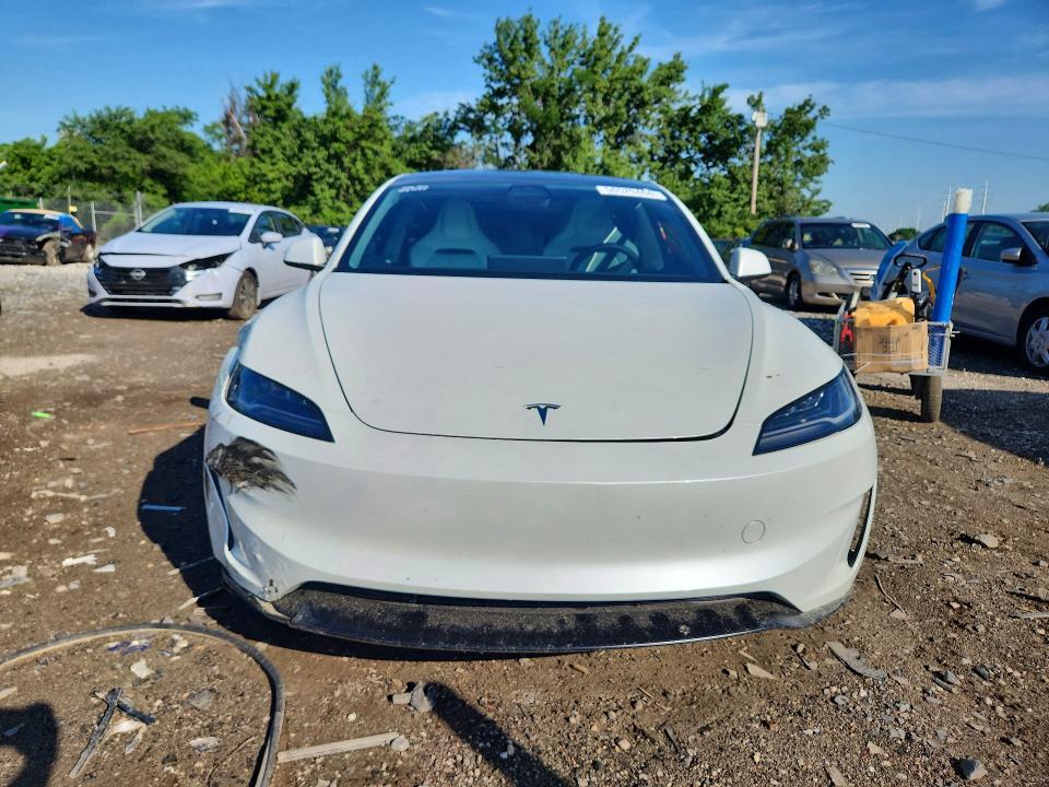 2025 Tesla Model 3 VIN 5YJ3E1ET1SF961069 COPART salvage auction — FRONT END, Md - Cert Of Salvage < 75% Damage, sold $15,700 on 2026-07-21 (photo 5)