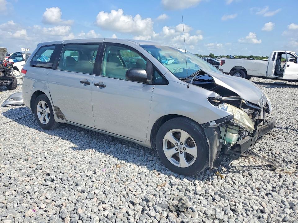 2012 Toyota Sienna VIN 5TDZK3DC6CS196583 COPART salvage auction — FRONT END, Fl - Cert Of Title Slvg Rebuildable, sold $1,150 on 2026-07-14 (photo 4)