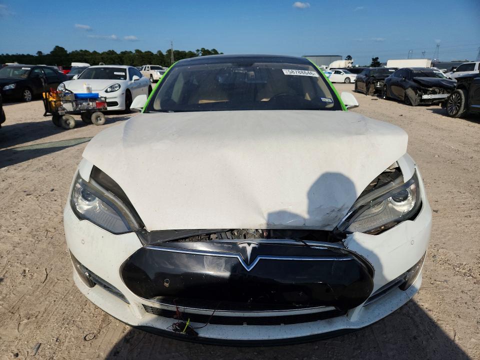 2014 Tesla Model s VIN 5YJSA1H14EFP43682 COPART salvage auction — FRONT END, Tx - Salvage Vehicle Title, sold $725 on 2026-07-28 (photo 5)