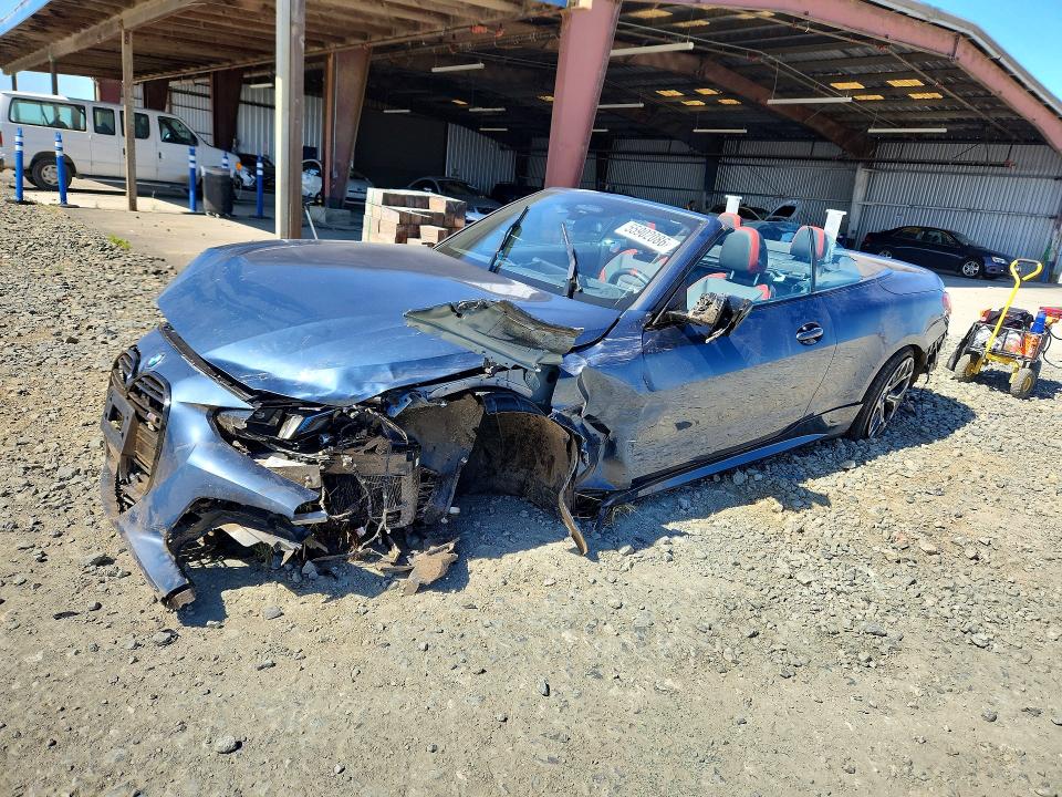 2025 BMW M440i VIN WBA73DB02SCU00148 COPART salvage auction — FRONT END, Ca - Salvage Certificate, sold $14,600 on 2026-07-09 (photo 1)