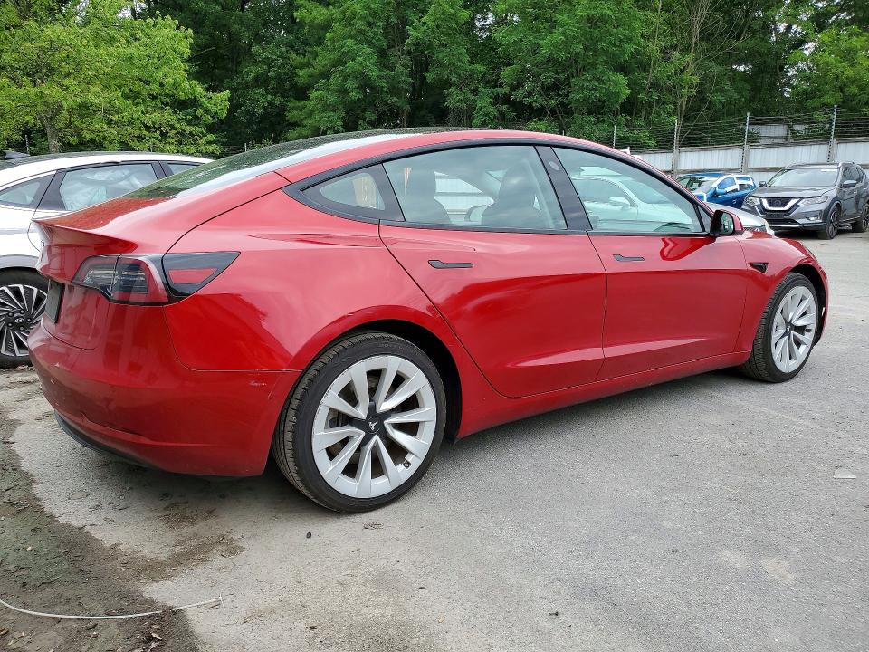 2022 Tesla Model 3 VIN 5YJ3E1EA7NF369470 COPART salvage auction — UNDERCARRIAGE, PA - CERT OF TITLE, sold $9,300 on 2026-07-08 (photo 3)