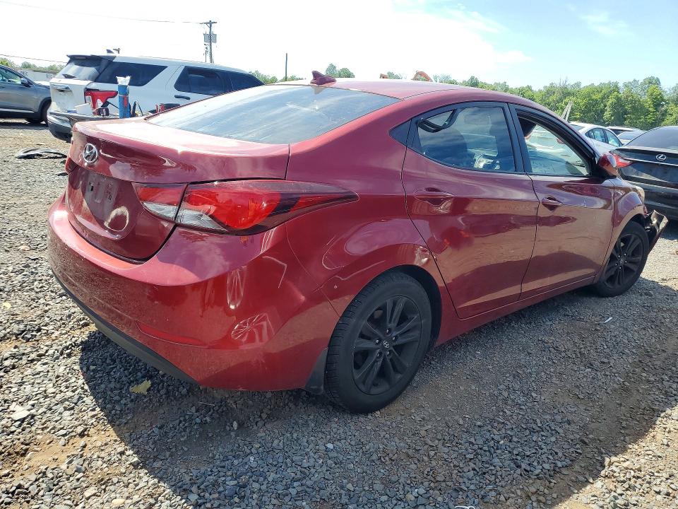 2016 Hyundai Elantra VIN KMHDH4AE7GU574847 COPART salvage auction — VANDALISM, Nj - Cert Of Title-Salvage, sold $950 on 2026-07-31 (photo 3)