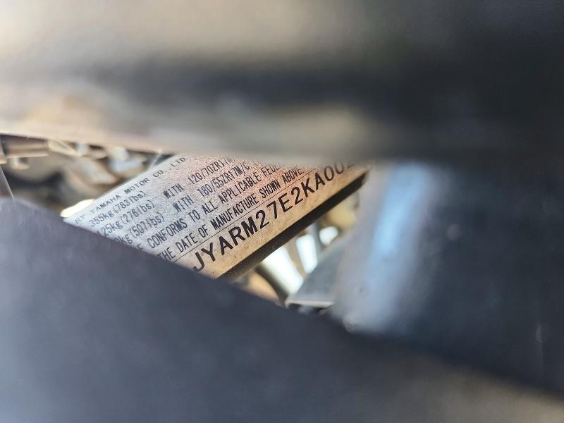 2019 Yamaha Mt VIN JYARM27E2KA002883 COPART salvage auction — FRONT END, Ca - Salvage Certificate, sold $800 on 2026-07-30 (photo 9)