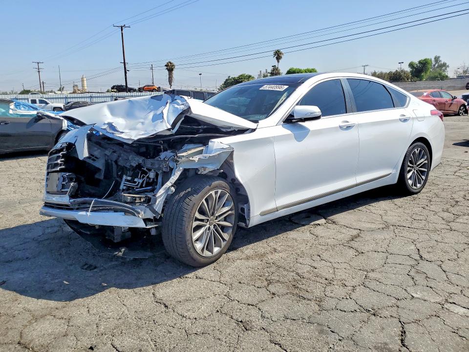 2015 Hyundai VIN KMHGN4JE8FU071056 COPART salvage auction — FRONT END, Ca - Salvage Certificate, sold $2,000 on 2026-07-30 (photo 1)