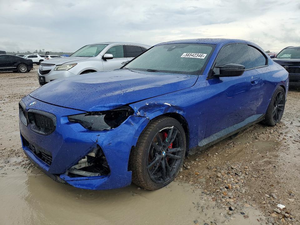 2024 BMW M2 VIN 3MW53CM00R8E73812 COPART salvage auction — FRONT END, Tx - Salvage Vehicle Title, sold $24,000 on 2026-07-07 (photo 1)