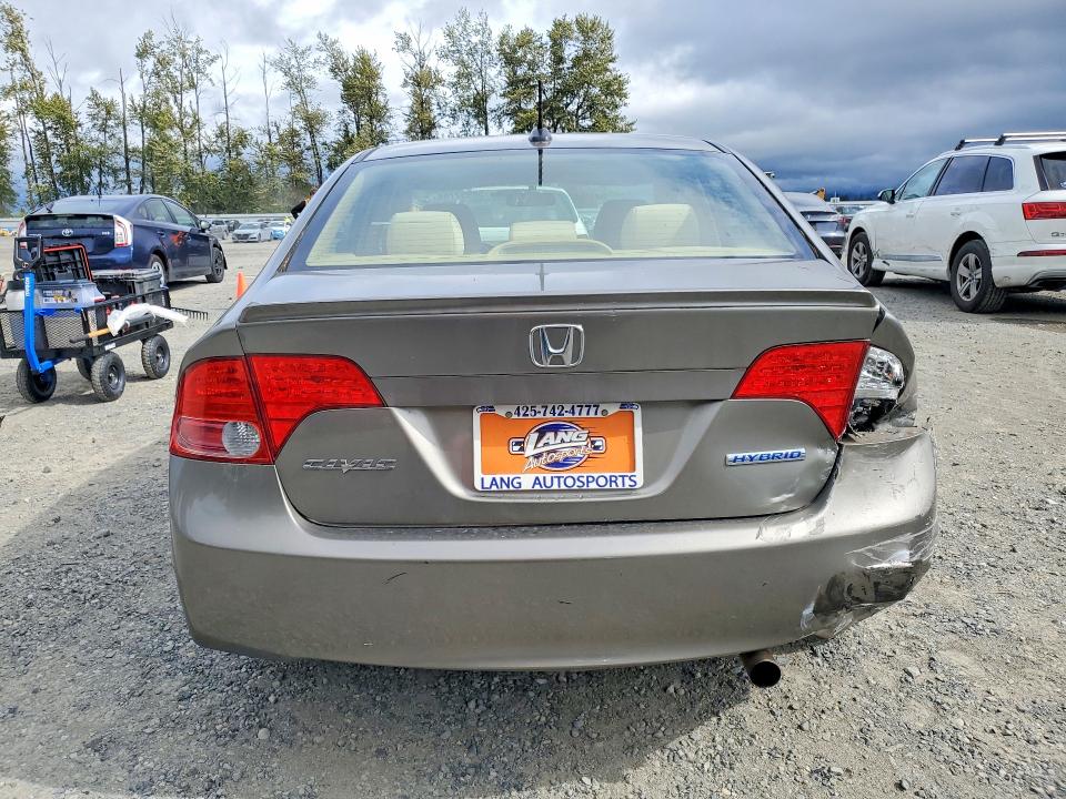 2008 Honda Civic hybrid VIN JHMFA36208S026002 COPART salvage auction — REAR END, Wa - Bill Of Sale, sold $525 on 2026-07-06 (photo 6)