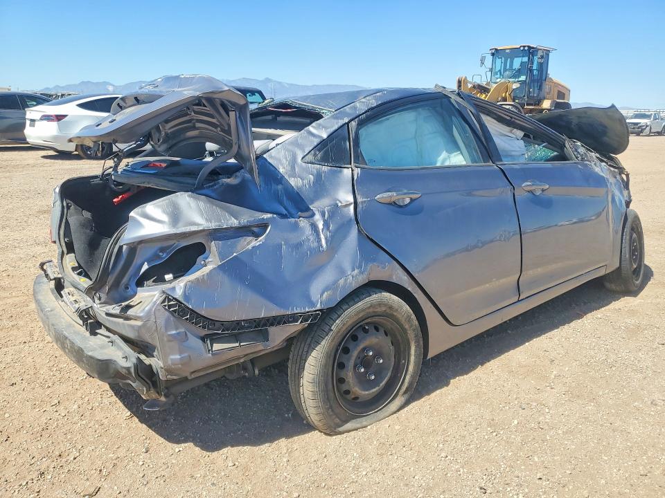 2014 Hyundai Accent VIN KMHCT4AE2EU696507 COPART salvage auction — ROLLOVER, Ca - Salvage Certificate, sold $300 on 2026-07-06 (photo 3)