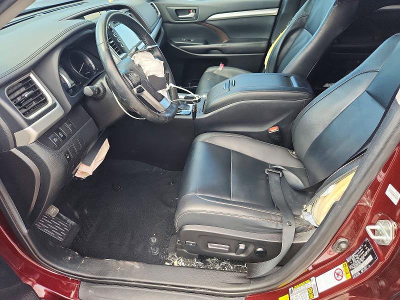 2019 Toyota Highlander VIN 5TDJZRFHXKS723530 COPART salvage auction — FRONT END, Il - Salvage Certificate, sold $7,800 on 2026-07-29 (photo 7)