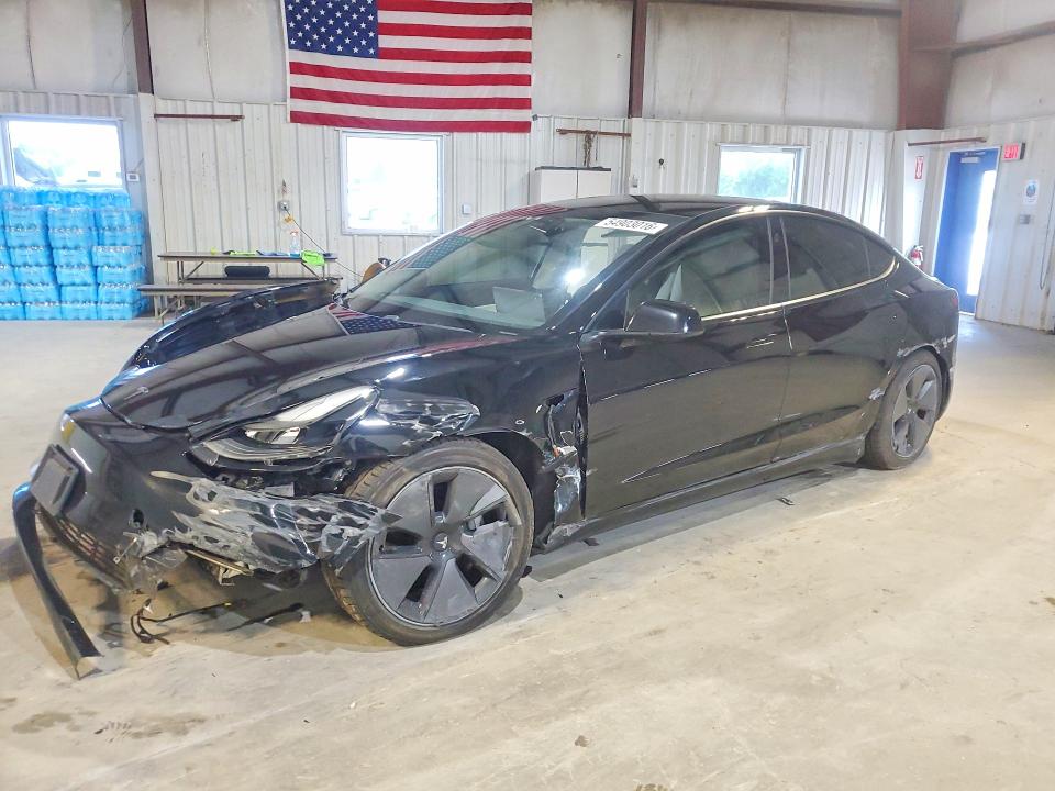 2021 Tesla Model 3 VIN 5YJ3E1EBXMF925164 COPART salvage auction — SIDE, MA - CERT OF TITLE-SALVAGE, sold $1,950 on 2026-07-24 (photo 1)
