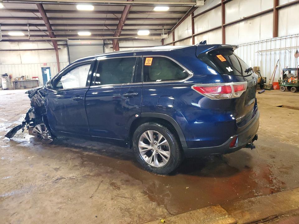 2015 Toyota Highlander VIN 5TDKKRFH3FS072529 COPART salvage auction — FRONT END, Mi - Certificate Of Title, sold $200 on 2026-07-24 (photo 2)
