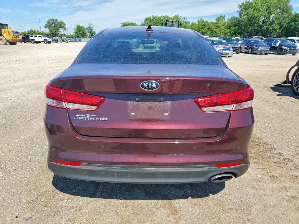 2018 Kia Optima VIN 5XXGT4L38JG214477 COPART salvage auction — HAIL, Ia - Cert Of Title-Salvage Title, sold $4,000 on 2026-07-24 (photo 6)