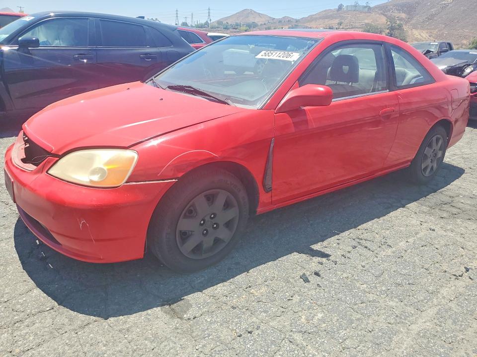 2002 Honda Civic VIN 1HGEM229X2L071257 COPART salvage auction — FRONT END, Ca - Salvage Certificate, sold $350 on 2026-07-02 (photo 1)