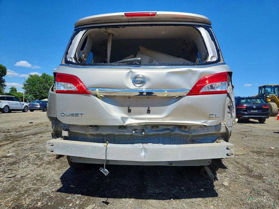 2013 Nissan Quest VIN JN8AE2KP1D9071788 COPART salvage auction — REAR END, NJ - CERT OF TITLE-SALVAGE, sold $225 on 2026-07-29 (photo 6)