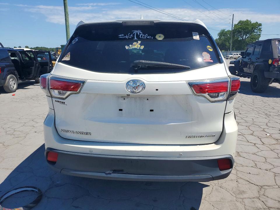 2015 Toyota Highlander VIN 5TDDKRFH5FS155842 COPART salvage auction — REAR END, Tn - Certificate Of Title (P), sold $9,800 on 2026-07-29 (photo 6)