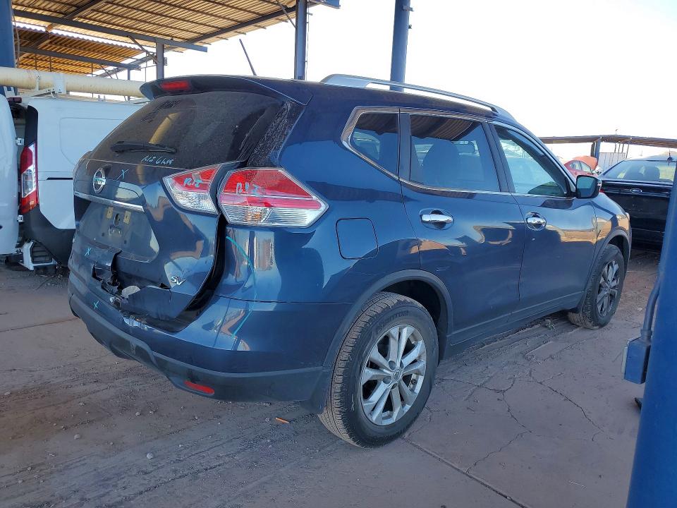 2015 Nissan Rogue VIN KNMAT2MT7FP514357 COPART salvage auction — REAR END, Az - Cert Of Title - Salvage, sold $2,150 on 2026-07-16 (photo 3)