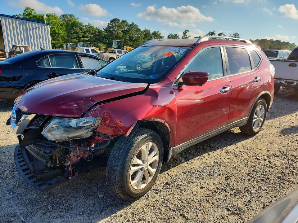 2016 Nissan Rogue VIN KNMAT2MVXGP621809 COPART salvage auction — FRONT END, Va - Certificate Of Title, sold $250 on 2026-07-21 (photo 1)
