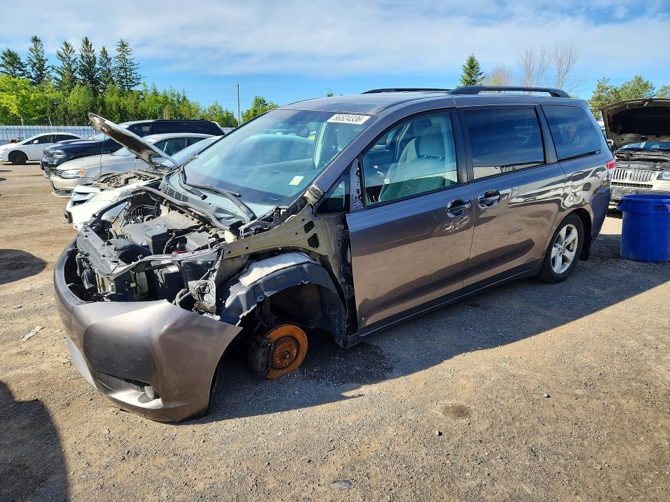 2014 Toyota Sienna VIN 5TDKK3DC4ES409261 COPART salvage auction — FRONT END, On - Permit No Brand - Unfit, sold $2,150 on 2026-07-16 (photo 1)