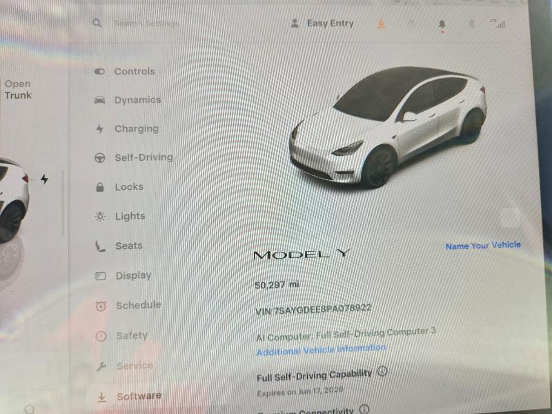 2023 Tesla Model y VIN 7SAYGDEE8PA078922 COPART salvage auction — FRONT END, Ny - Mv-907A Salvage Certificate, sold $11,900 on 2026-07-08 (photo 9)