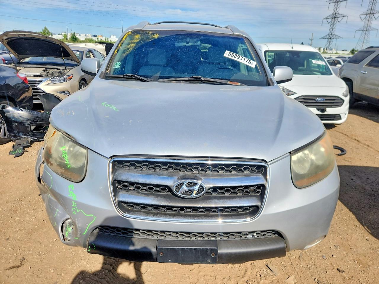 2007 Hyundai Santa Fe VIN 5NMSH13E67H018544 COPART salvage auction — Front End, WV - SALVAGE CERTIFICATE, sold $1,050 on 2026-06-25 (photo 5)