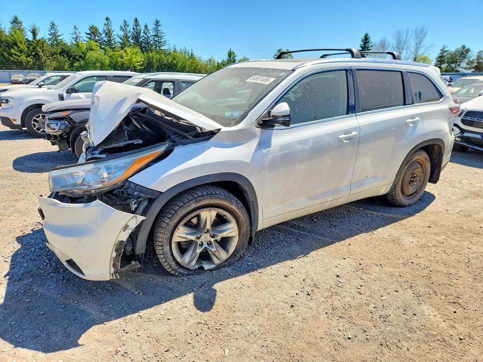 2015 Toyota Highlander VIN 5TDDKRFH5FS209480 COPART salvage auction — FRONT END, On - Permit Salvage, sold $7,800 on 2026-07-14 (photo 1)