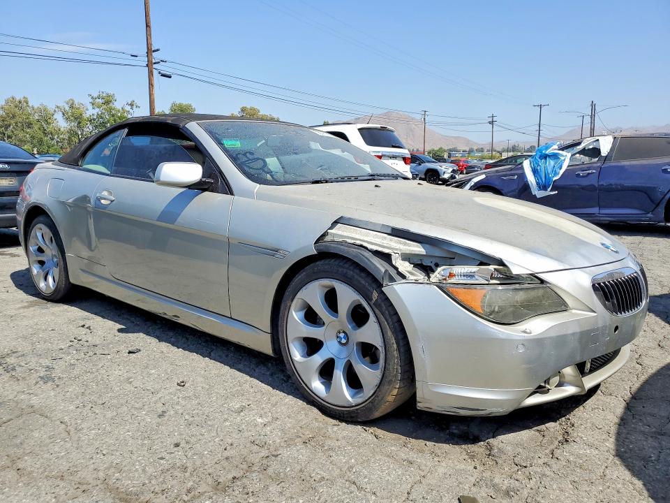2006 BMW 6 series VIN WBAEK13496CN75304 COPART salvage auction — FRONT END, Ca - Dis/Dlr/Exp Only Clean Title, sold $325 on 2026-07-27 (photo 4)