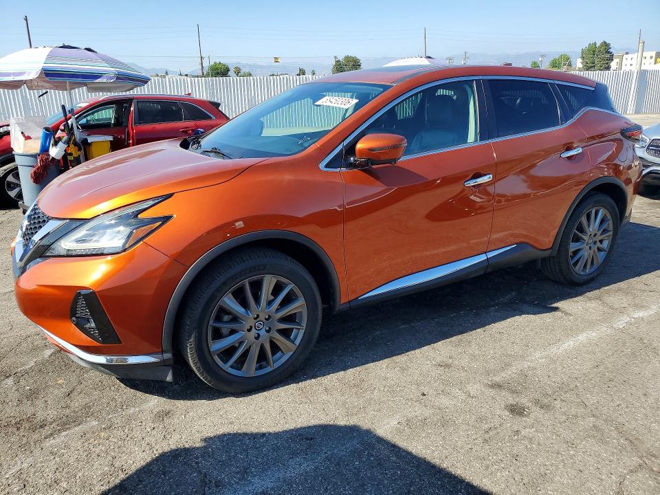 2021 Nissan Murano VIN 5N1AZ2BJ5MC111302 COPART salvage auction — MINOR DENT/SCRATCHES, FL - CERTIFICATE OF TITLE (P), sold $9,000 on 2026-07-31 (photo 1)