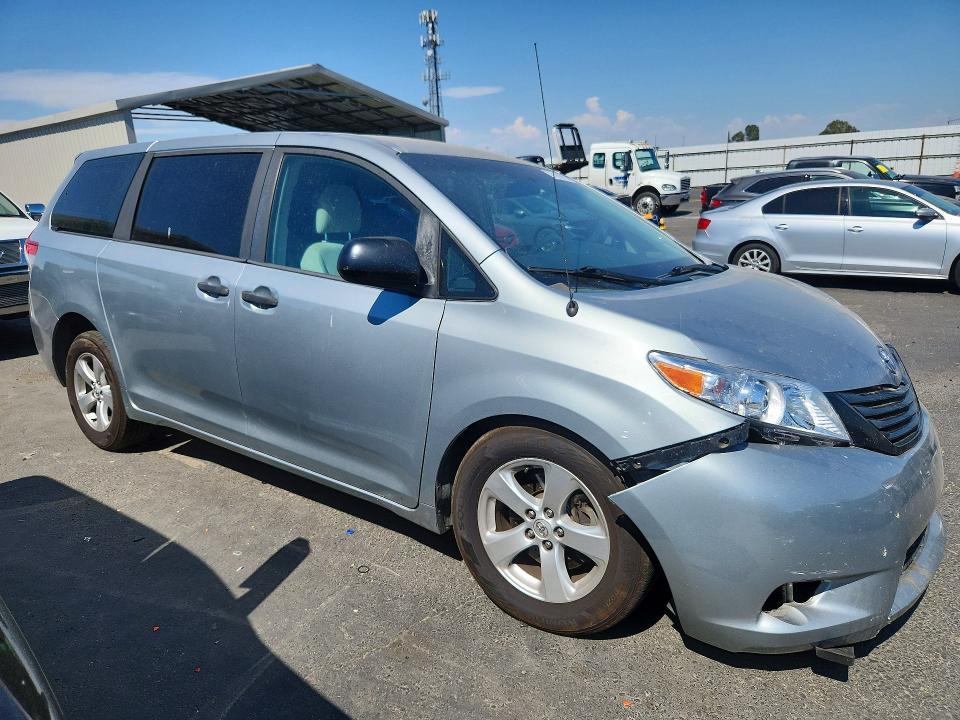 2014 Toyota Sienna VIN 5TDZK3DCXES516555 COPART salvage auction — FRONT END, Ca - Salvage Certificate, sold $70 on 2026-07-27 (photo 4)