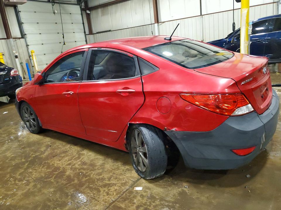 2013 Hyundai Accent VIN KMHCU4AE5DU436582 COPART salvage auction — REAR END, Pa - Certificate Of Salvage, sold $550 on 2026-07-07 (photo 2)