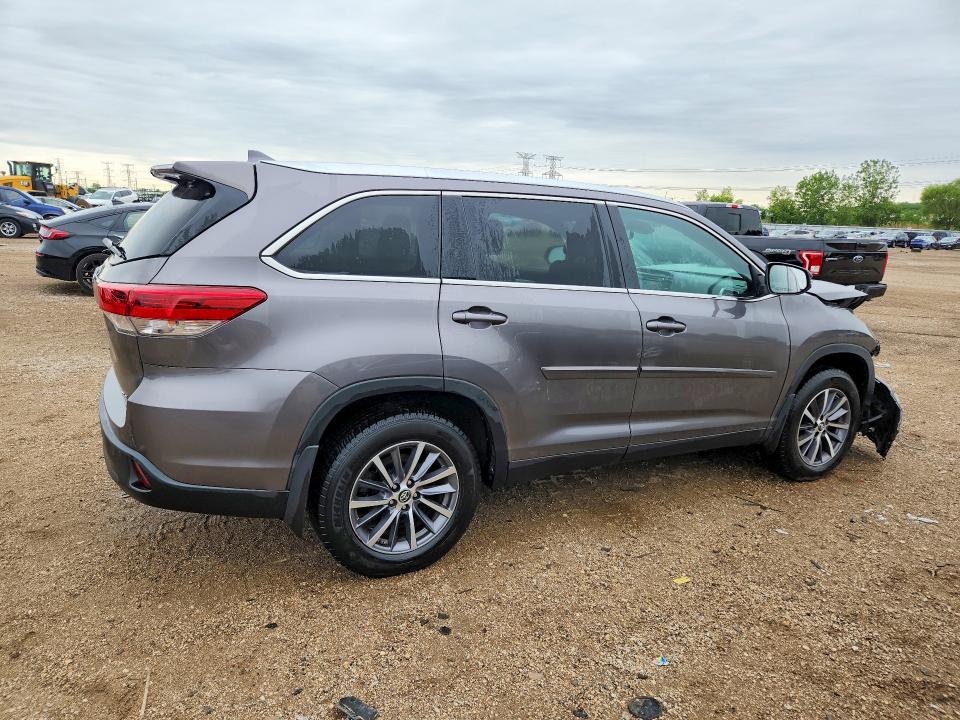 2019 Toyota Highlander VIN 5TDJZRFH4KS588691 COPART salvage auction — FRONT END, Il - Salvage Certificate, sold $300 on 2026-07-28 (photo 3)