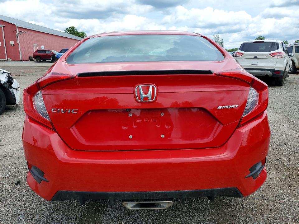 2021 Honda Civic VIN 2HGFC2F89MH012824 COPART salvage auction — SIDE, ON - PERMIT NO BRAND - UNFIT, sold $6,300 on 2026-07-02 (photo 6)