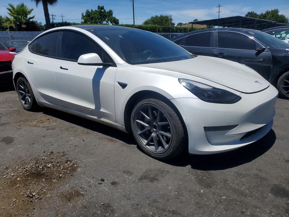 2021 Tesla Model 3 VIN 5YJ3E1EB7MF928474 COPART salvage auction — REAR END, Ca - Salvage Certificate, sold $60 on 2026-07-28 (photo 4)
