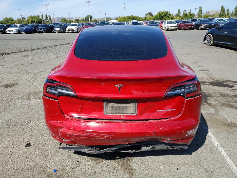 2021 Tesla VIN 5YJ3E1EB4MF875460 COPART salvage auction — REAR END, Ca - Salvage Certificate, sold $5,600 on 2026-07-24 (photo 6)