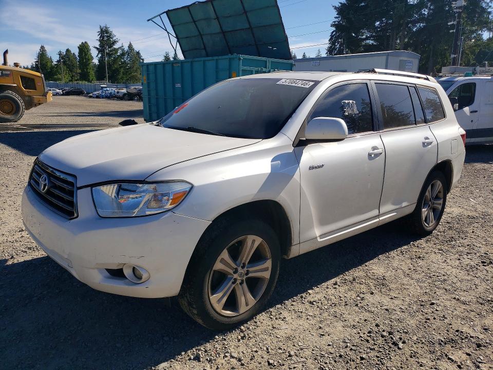 2010 Toyota Highlander VIN 5TDEK3EH5AS002485 COPART salvage auction — FRONT END, Wa - Veh Cert Of Ownership-Salvage, sold $1,350 on 2026-07-19 (photo 1)
