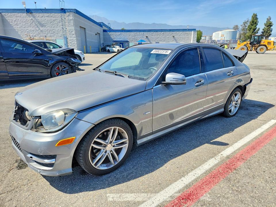 2012 Mercedes-benz C-klasse VIN WDDGF4HB3CR202475 COPART salvage auction — REAR END, CA - SALVAGE CERTIFICATE, sold $175 on 2026-08-04 (photo 1)