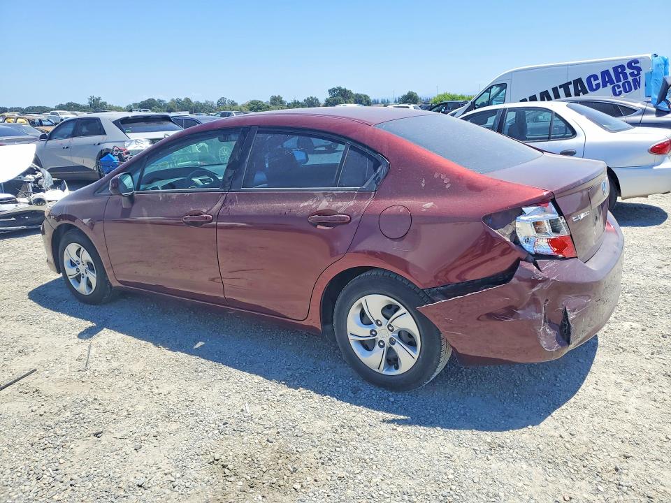 2012 Honda Civic VIN 2HGFB2E55CH553524 COPART salvage auction — REAR END, Ca - Salvage Certificate, sold $2,200 on 2026-07-02 (photo 2)