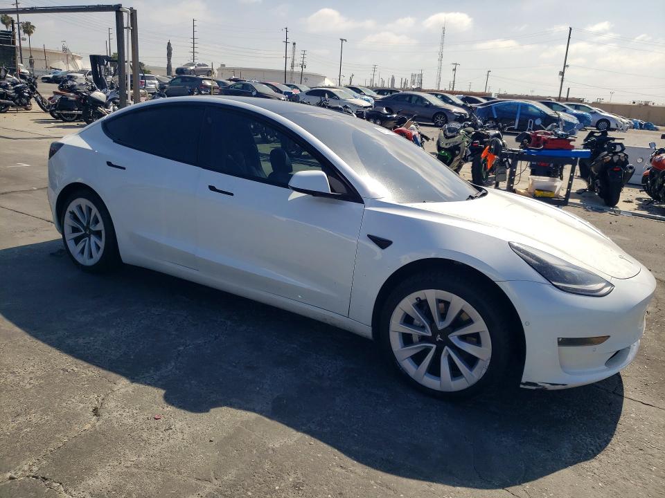 2021 Tesla Model 3 VIN 5YJ3E1EB5MF936864 COPART salvage auction — REAR END, Ca - Salvage Certificate, sold $7,100 on 2026-07-15 (photo 4)