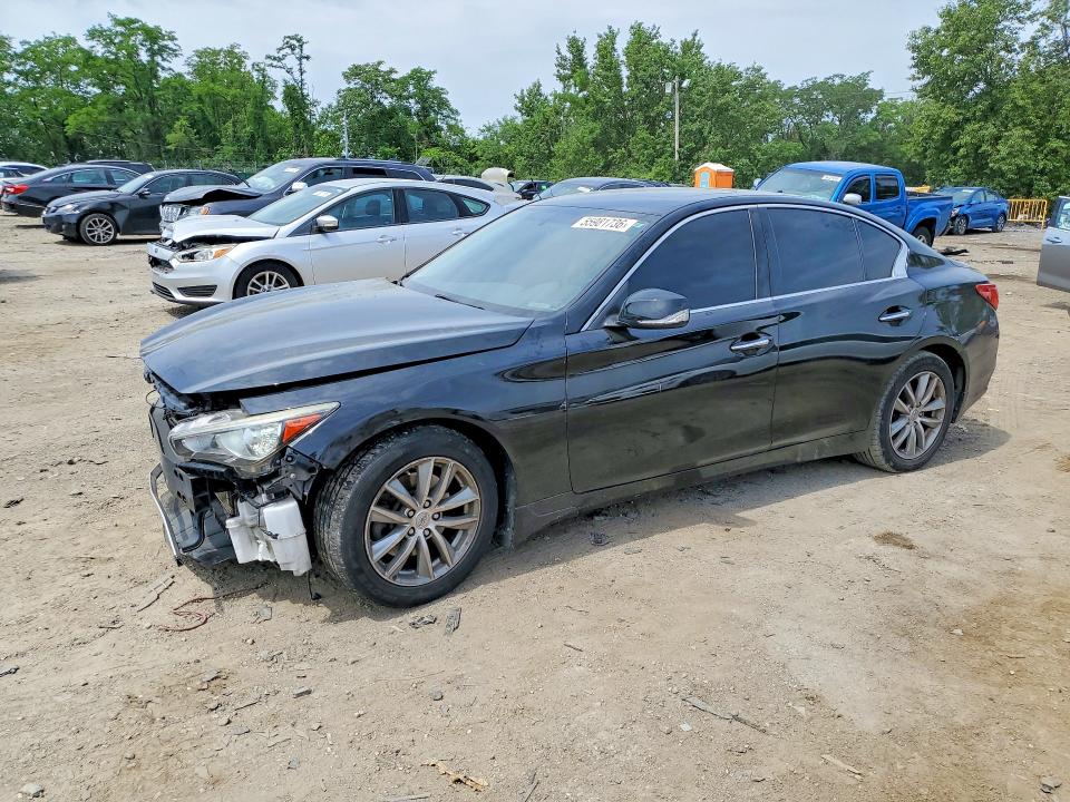 2015 Infiniti Q50 VIN JN1BV7AR8FM409030 COPART salvage auction — FRONT END, Md - Cert Of Salvage < 75% Damage, sold $375 on 2026-07-21 (photo 1)