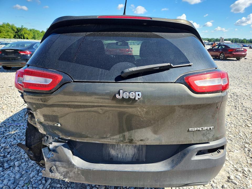 2014 Jeep Cherokee VIN 1C4PJMAB5EW295796 COPART salvage auction — REAR END, Id - Certificate Of Title, sold $975 on 2026-07-09 (photo 6)