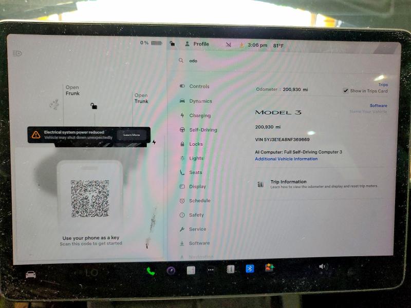 2022 Tesla Model 3 VIN 5YJ3E1EA8NF369669 COPART salvage auction — UNDERCARRIAGE, VA - CERTIFICATE OF TITLE, sold $3,700 on 2026-07-08 (photo 9)