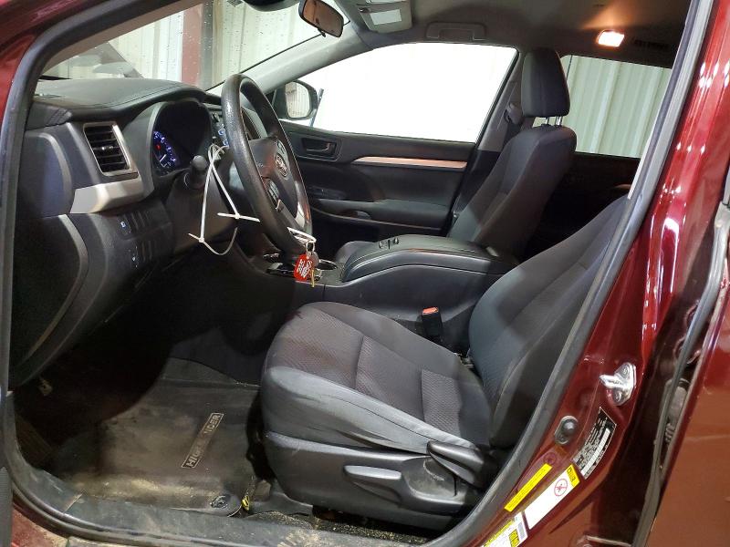 2017 Toyota Highlander VIN 5TDZARFH7HS027422 COPART salvage auction — REAR END, Tx - Salvage Vehicle Title, sold $5,700 on 2026-07-13 (photo 7)
