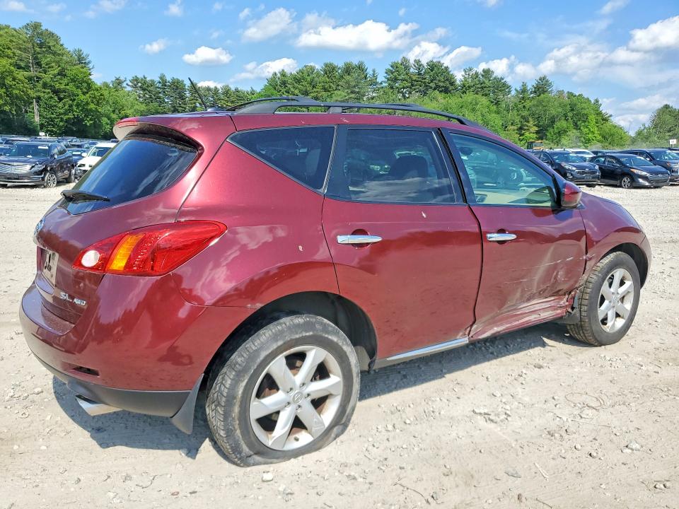 2009 Nissan Murano VIN JN8AZ18W99W208286 COPART salvage auction — SIDE, MA - CERT OF TITLE-RECONSTRCTD COLL, sold $400 on 2026-07-20 (photo 3)