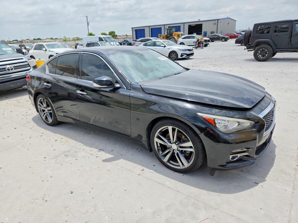 2015 Infiniti Q50 VIN JN1BV7AR5FM407591 COPART salvage auction — WATER/FLOOD, TX - SALVAGE TITLE-FLOOD DAMAGE (P), sold $775 on 2026-07-17 (photo 4)