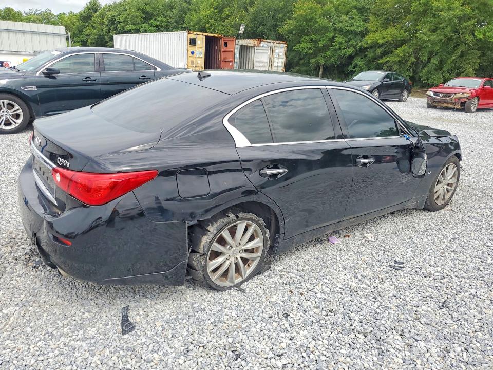 2014 Infiniti Q50 VIN JN1BV7AP7EM689679 COPART salvage auction — FRONT END, TX - SALVAGE VEHICLE TITLE, sold $1,050 on 2026-08-03 (photo 3)