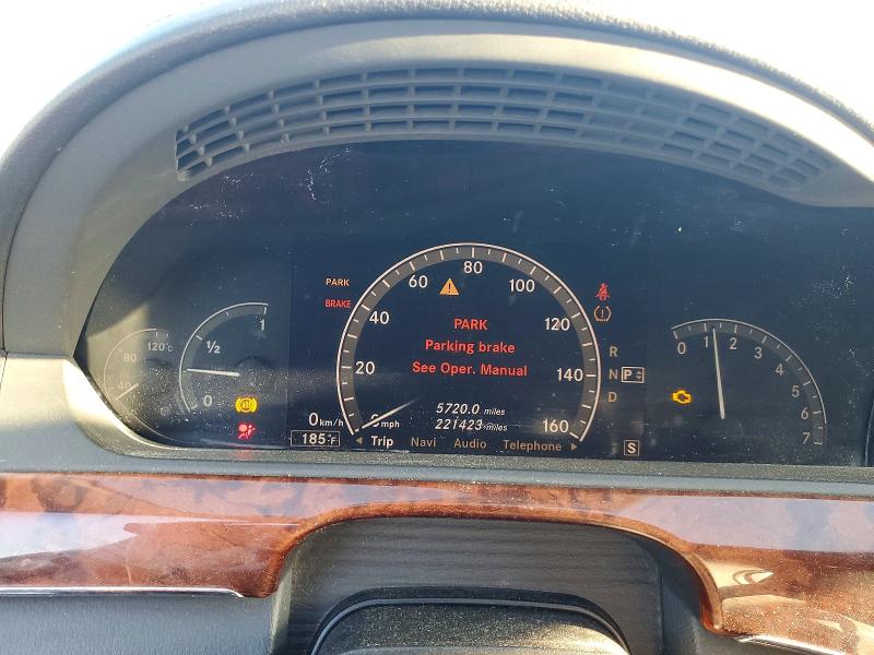 2007 Mercedes-benz S-klasse VIN WDDNG86X57A127406 COPART salvage auction — FRONT END, Mi - Certificate Of Title, sold $575 on 2026-08-07 (photo 9)