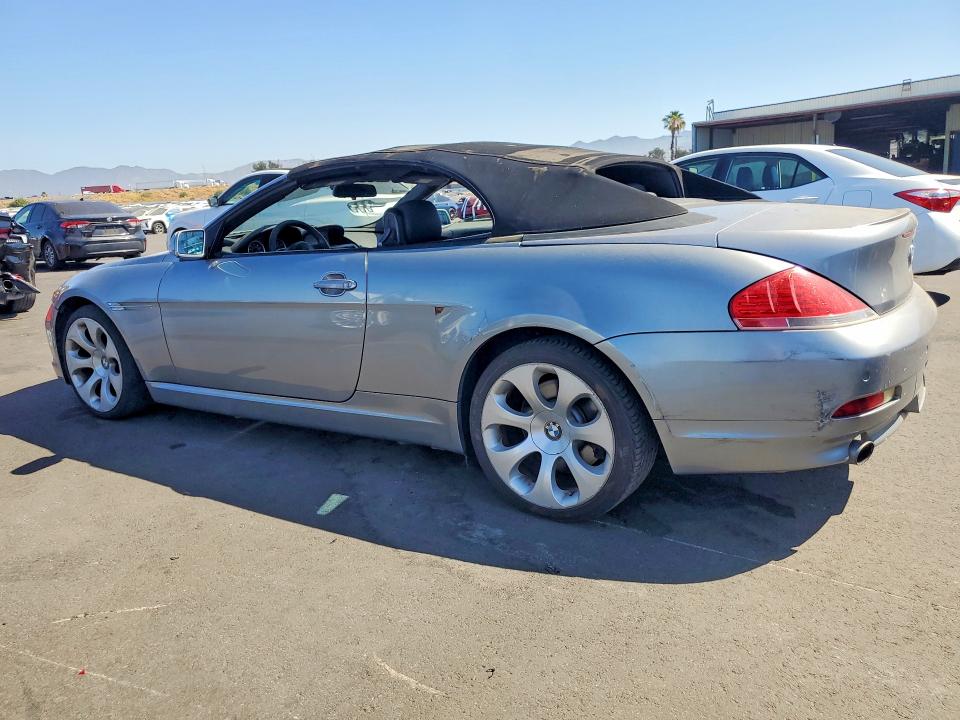 2007 BMW 6 series VIN WBAEK13567CN80616 COPART salvage auction — MINOR DENT/SCRATCHES, CA - DIS/DLR/EXP ONLY CLEAN TITLE (P), sold $500 on 2026-07-20 (photo 2)