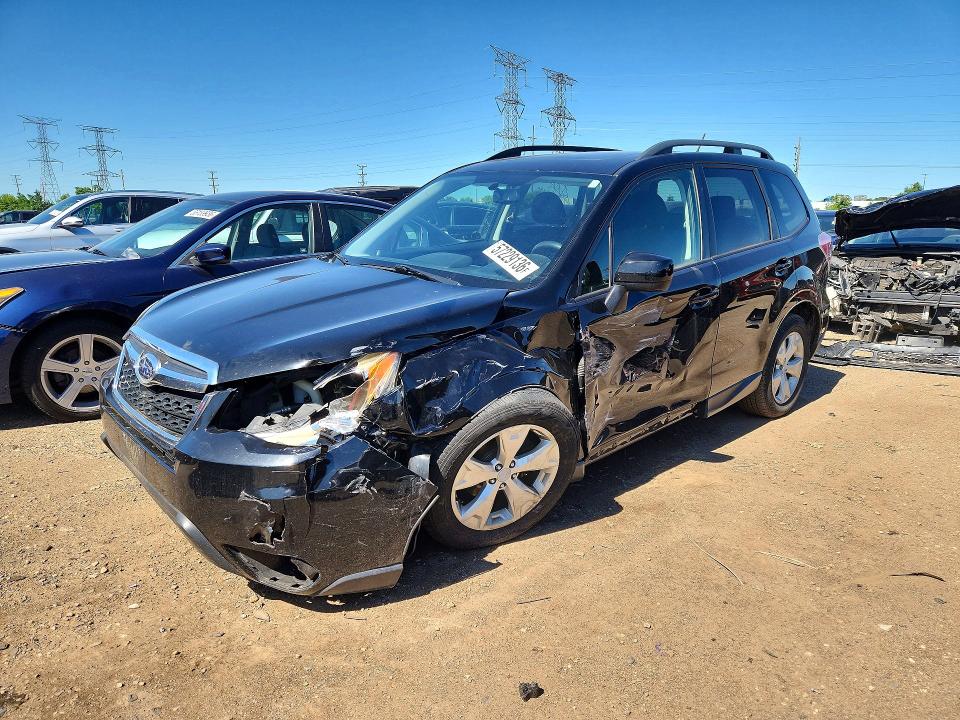 2015 Subaru Forester VIN JF2SJADCXFH469382 COPART salvage auction — FRONT END, Il - Salvage Certificate, sold $825 on 2026-07-28 (photo 1)