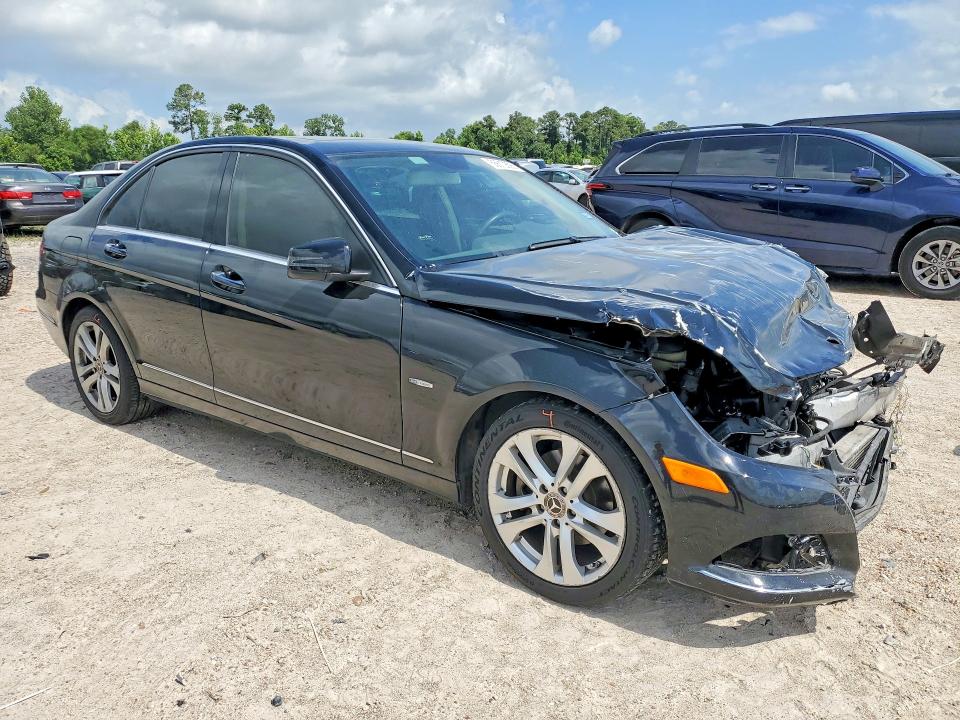 2012 Mercedes-benz C-klasse VIN WDDGF4HB5CA654653 COPART salvage auction — FRONT END, Tx - Salvage Vehicle Title, sold $600 on 2026-07-10 (photo 4)