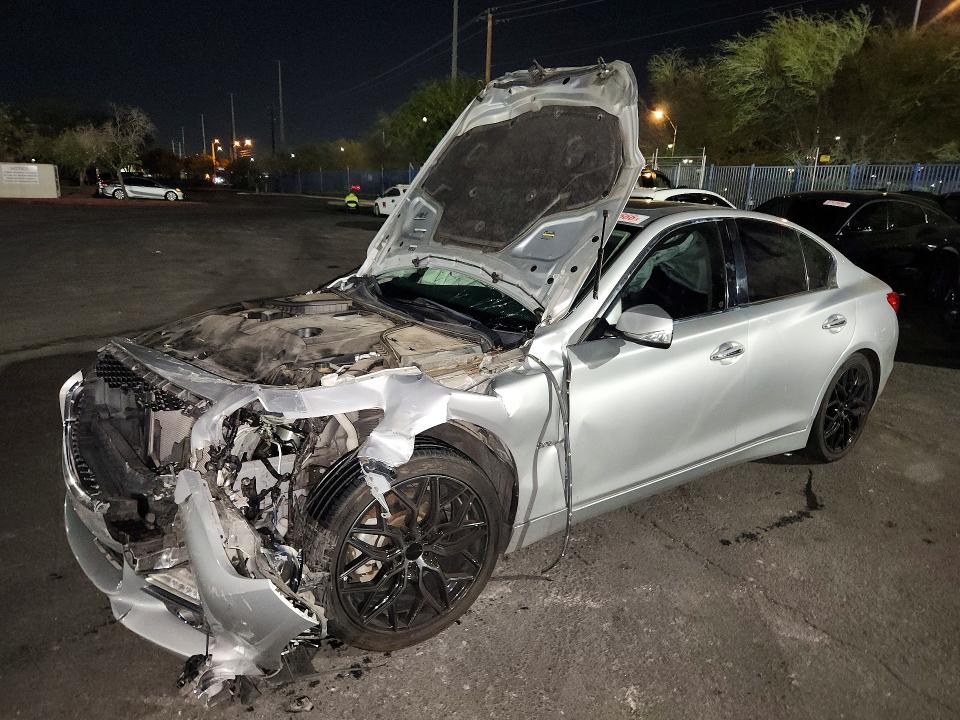 2016 Infiniti Q50 VIN JN1CV7AP7GM202231 COPART salvage auction — FRONT END, Nv - Salvage Title, sold $550 on 2026-07-16 (photo 1)